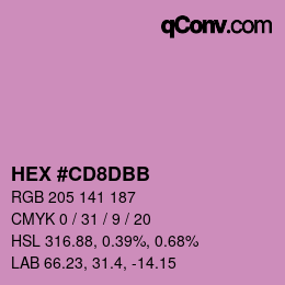 Color code: HEX #CD8DBB | qconv.com