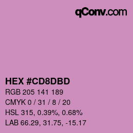 Color code: HEX #CD8DBD | qconv.com