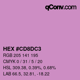 カラーコード: HEX #CD8DC3 | qconv.com