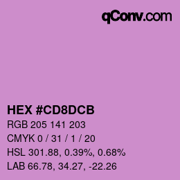 カラーコード: HEX #CD8DCB | qconv.com