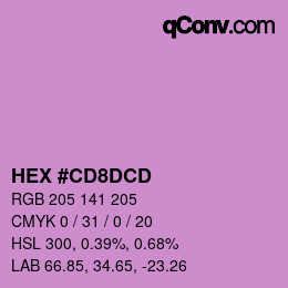 カラーコード: HEX #CD8DCD | qconv.com