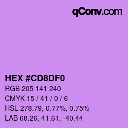 カラーコード: HEX #CD8DF0 | qconv.com