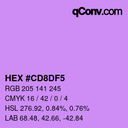Color code: HEX #CD8DF5 | qconv.com