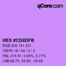 カラーコード: HEX #CD8DFB | qconv.com
