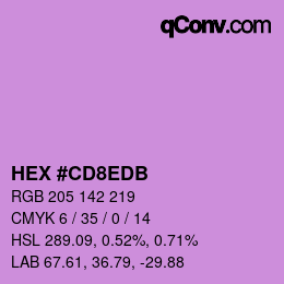 Color code: HEX #CD8EDB | qconv.com