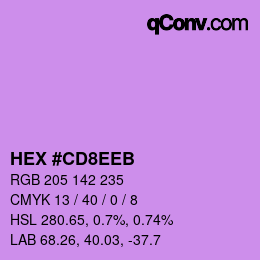 颜色代码: HEX #CD8EEB | qconv.com