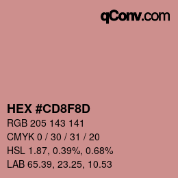 Color code: HEX #CD8F8D | qconv.com