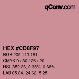 颜色代码: HEX #CD8F97 | qconv.com