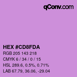 Color code: HEX #CD8FDA | qconv.com