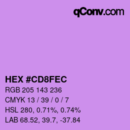 Color code: HEX #CD8FEC | qconv.com