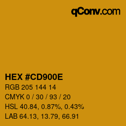 Color code: HEX #CD900E | qconv.com