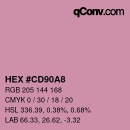 カラーコード: HEX #CD90A8 | qconv.com