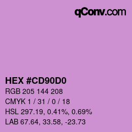 カラーコード: HEX #CD90D0 | qconv.com