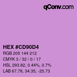 カラーコード: HEX #CD90D4 | qconv.com