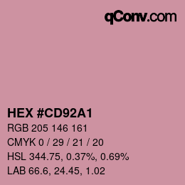 カラーコード: HEX #CD92A1 | qconv.com
