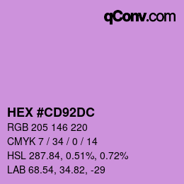 Color code: HEX #CD92DC | qconv.com