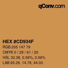Color code: HEX #CD934F | qconv.com