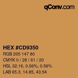 Color code: HEX #CD9350 | qconv.com