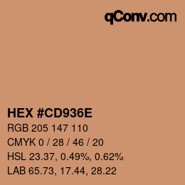 Color code: HEX #CD936E | qconv.com