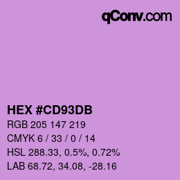 カラーコード: HEX #CD93DB | qconv.com