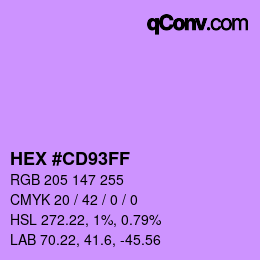 Color code: HEX #CD93FF | qconv.com