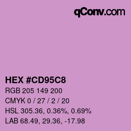 颜色代码: HEX #CD95C8 | qconv.com