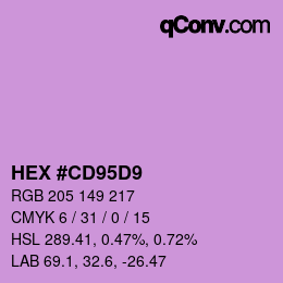 Color code: HEX #CD95D9 | qconv.com