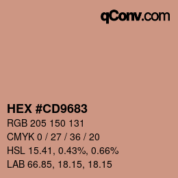 カラーコード: HEX #CD9683 | qconv.com