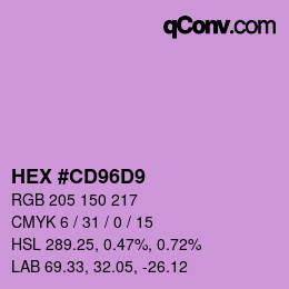 Color code: HEX #CD96D9 | qconv.com