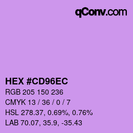 Color code: HEX #CD96EC | qconv.com