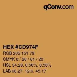Color code: HEX #CD974F | qconv.com
