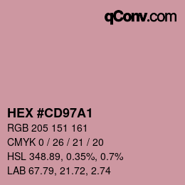 Color code: HEX #CD97A1 | qconv.com