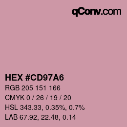 Color code: HEX #CD97A6 | qconv.com