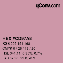 カラーコード: HEX #CD97A8 | qconv.com