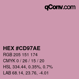 Color code: HEX #CD97AE | qconv.com