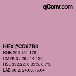 Color code: HEX #CD97B0 | qconv.com