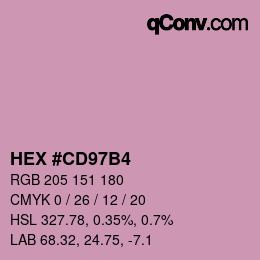 Color code: HEX #CD97B4 | qconv.com