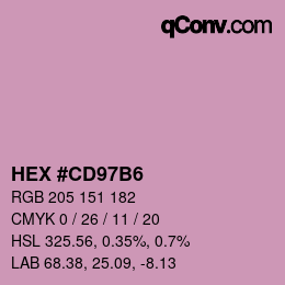 カラーコード: HEX #CD97B6 | qconv.com