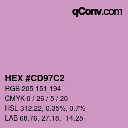 カラーコード: HEX #CD97C2 | qconv.com