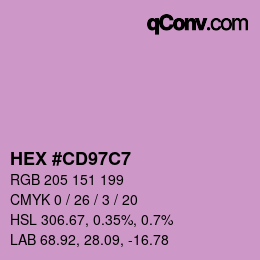 Color code: HEX #CD97C7 | qconv.com