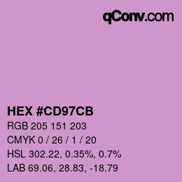 Color code: HEX #CD97CB | qconv.com