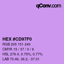 Color code: HEX #CD97F0 | qconv.com