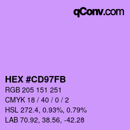 Color code: HEX #CD97FB | qconv.com