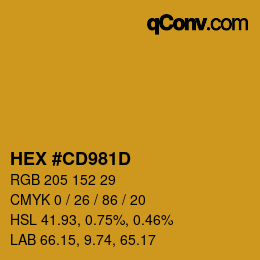 Color code: HEX #CD981D | qconv.com