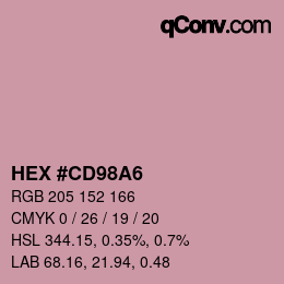 Color code: HEX #CD98A6 | qconv.com