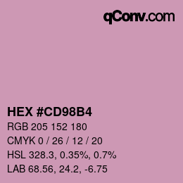 Color code: HEX #CD98B4 | qconv.com