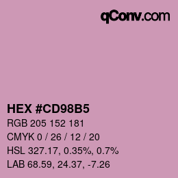 カラーコード: HEX #CD98B5 | qconv.com