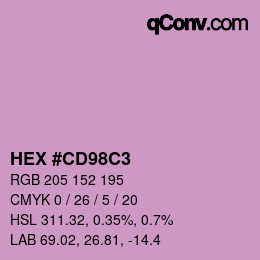 Color code: HEX #CD98C3 | qconv.com