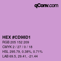 Color code: HEX #CD98D1 | qconv.com