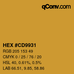 Color code: HEX #CD9931 | qconv.com